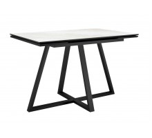 Стол DikLine SKF120 Керамика Cristal Onyx Bianco Polished/подстолье черное/опоры черные