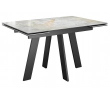 Стол DikLine SKM120 Керамика Titanium Silver River Polished/подстолье черное/опоры черные