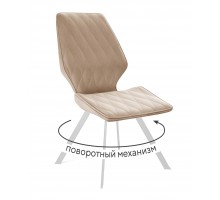 Стул DikLine 243 B03 BEIGE поворотный/ ножки белые