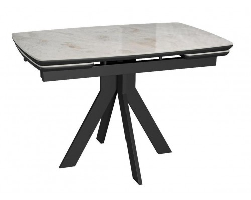 Стол DikLine DKU120 Керамика Italian Grey (глянец серый)/подстолье черное/опоры черные (2 уп.)
