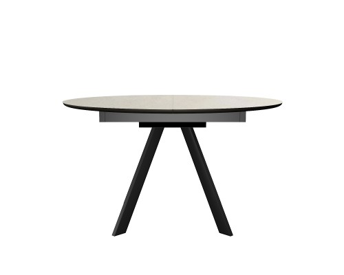 Стол DikLine SKC120 d1200 Керамика Krater Perla (бежевый матовый)/подстолье черное/опоры черные