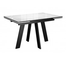 Стол DikLine SKM120 Керамика Carrara Gloss (мрамор глянец белый)/опоры черные