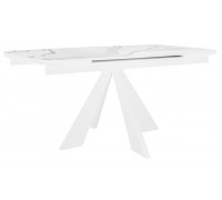 Стол DikLine SKU140 Керамика Белый мрамор/подстолье белое/опоры белые
