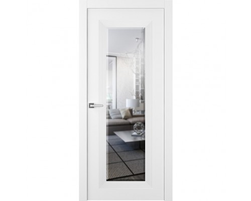 Дверь Belwooddoors Межкомнатная дверь Либра 1 с зеркалом Эмаль белый