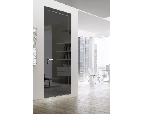 Дверь Belwooddoors Межкомнатная дверь Спейс с зеркалом Стекло Лакобель чёрный