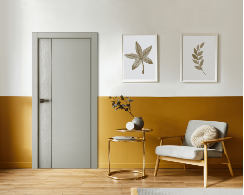 Дверь Belwooddoors Межкомнатная дверь Вега 1 Молдинг Золото глухая Эмаль жемчуг