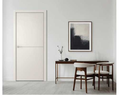 Дверь Belwooddoors Межкомнатная дверь Avesta 1H Молдинг Хром декоративные элементы Эмаль белый
