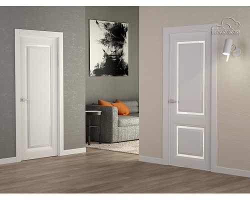 Дверь Belwooddoors Межкомнатная дверь Платинум 1 со стеклом Эмаль белый