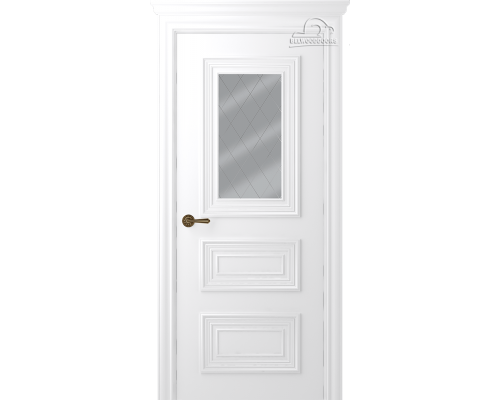 Дверь Belwooddoors Межкомнатная дверь Палаццо 3/1 с зеркалом Эмаль жемчуг