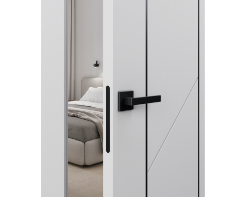 Дверь Belwooddoors Межкомнатная дверь Флекс 1 Молдинг Чёрный глухая Эмаль светло-серый