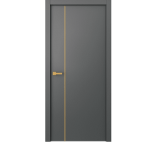 Дверь Belwooddoors Межкомнатная дверь Avesta 1V Молдинг Золото глухая Эмаль графит