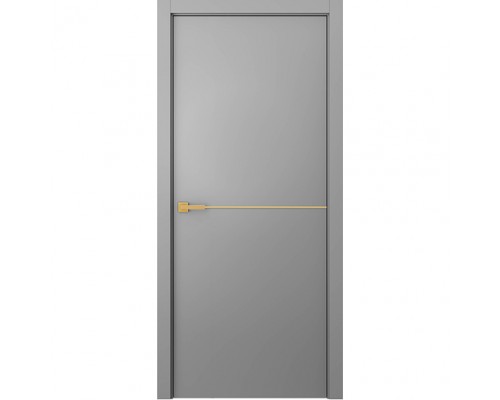 Дверь Belwooddoors Межкомнатная дверь Avesta 1H Молдинг Золото глухая Эмаль светло-серый