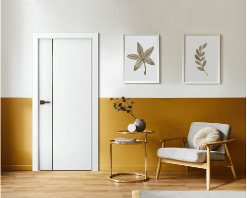 Дверь Belwooddoors Межкомнатная дверь Вега 1 Молдинг Золото глухая Эмаль жемчуг