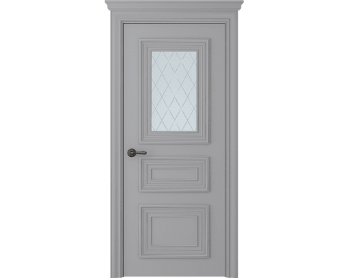 Дверь Belwooddoors Межкомнатная дверь Палаццо 3/1 с зеркалом Эмаль светло-серый