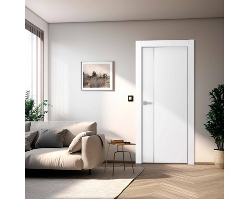 Дверь Belwooddoors Межкомнатная дверь Вега 1 Молдинг Золото глухая Эмаль жемчуг