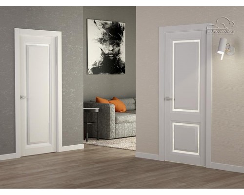 Дверь Belwooddoors Межкомнатная дверь Платинум 2 со стеклом Эмаль белый Дверь Belwooddoors Межкомнатная дверь Платинум 2 со стеклом Эмаль белый