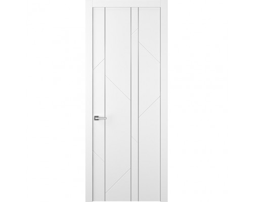 Дверь Belwooddoors Межкомнатная дверь Флекс 1 Молдинг Хром глухая Эмаль белый