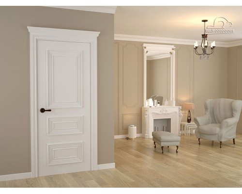 Дверь Belwooddoors Межкомнатная дверь Палаццо 3/1 с зеркалом Эмаль жемчуг