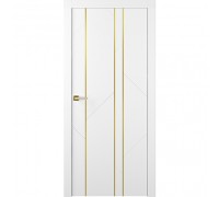 Дверь Belwooddoors Межкомнатная дверь Флекс 1 Молдинг Золото глухая Эмаль белый