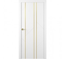 Дверь Belwooddoors Межкомнатная дверь Флекс 1 Молдинг Золото глухая Эмаль белый