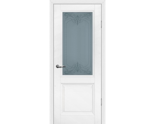 Дверь Profilo Porte PSС-27 Classic РР белый ДО ст.белый сатинат с худож. рисунком