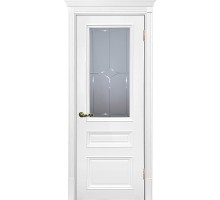 Дверь Текона Smalta-06 ДО  Ral3 Белый ст.матовое с гравировкой Л