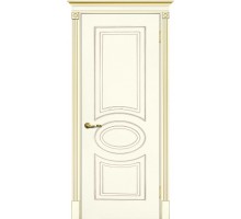 Дверь Текона Smalta-03 ДГ  Ral1013 Слоновая кость патина золото  ИД