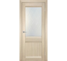 Дверь Мариам ТЕХНО 702 nanotex капучино  стекло сатинат контурный полимер рисунок Ромб