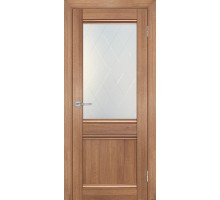 Дверь Мариам ТЕХНО 702 nanotex миндаль  стекло сатинат контурный полимер рисунок Ромб