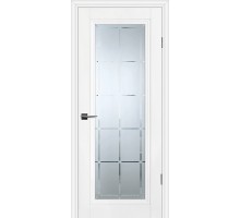 Дверь Profilo Porte PSC-35 Classic РР белый ДО  стекло сатинат худ.гравировка