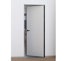 Дверь Profilo Porte PX-0 Invisible REVERS под покраску  кромка Черная с 4-х ст.вр.под 2 пет.Krona и замок ЛВ