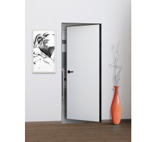 Дверь Stabile Porte Фьюжн REVERSE под покр. кром.AL-Черная с 3-х ст.замок Border WC вр.под 3 петли и замок ПР