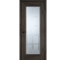 Дверь Profilo Porte PSC-35 Classic nanotex дуб темный ДО стекло сатинат худ.гравировка