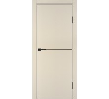 Дверь Profilo Porte P-19 NEW PET бежевый матовый  черный молдинг РЕТ ABS черная кромка с 4-х ст. врезка