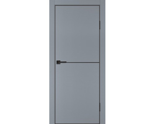 Дверь Profilo Porte P-19 NEW PET серый матовый черный молдинг РЕТ ABS черная кромка с 4-х ст. врезка