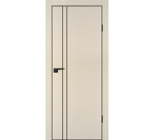 Дверь Profilo Porte P-20 NEW PET бежевый матовый  черный молдинг РЕТ ABS черная кромка с 4-х ст.