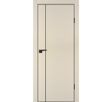 Дверь Profilo Porte P-21 NEW PET бежевый матовый  черный молдинг РЕТ ABS черная кромка с 4-х ст.