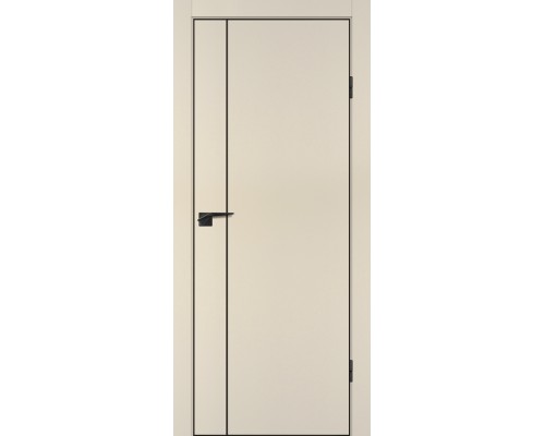 Дверь Profilo Porte P-21 NEW PET бежевый матовый черный молдинг РЕТ ABS черная кромка с 4-х ст.