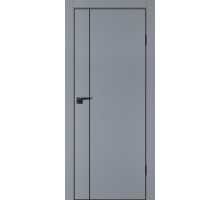 Дверь Profilo Porte P-21 NEW PET серый матовый  черный молдинг РЕТ ABS черная кромка с 4-х ст.