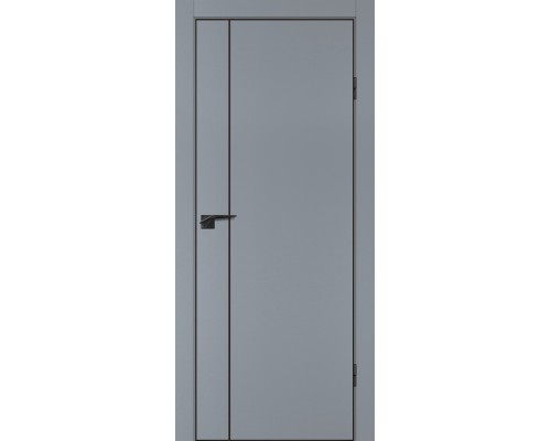 Дверь Profilo Porte P-21 NEW PET серый матовый черный молдинг РЕТ ABS черная кромка с 4-х ст.