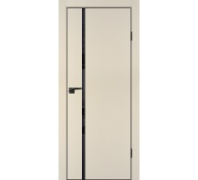 Дверь Profilo Porte P-22 NEW PET бежевый матовый  стекло черный лакобельABS черная кромка с 4-х ст.