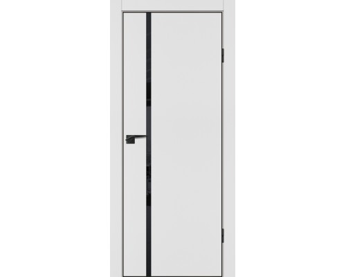 Дверь Profilo Porte P-22 NEW PET белый матовый стекло черный лакобельABS черная кромка с 4-х ст.