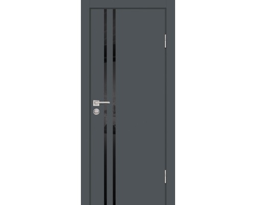 Дверь Profilo Porte P-11 NEW PET графит матовый стекло черный лакобель Дверь Profilo Porte P-11 NEW PET графит матовый стекло черный лакобель