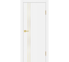 Дверь Profilo Porte P-20 NEW PET белый матовый  золотой молдинг