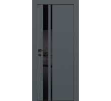 Дверь Profilo Porte PX-16 PET графит матовый  черный лакоб.врезка под петли AGB и замок черн.кр. с 4-х ст