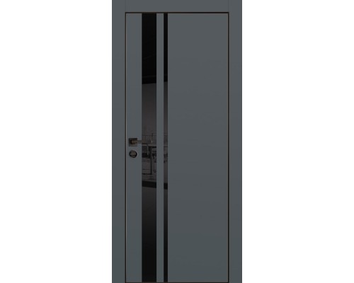 Дверь Profilo Porte PX-16 PET графит матовый черный лакоб.врезка под петли AGB и замок черн.кр. с 4-х ст