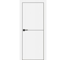 Дверь Profilo Porte PX-19 PET белый матовый  черный молдинг врезка под петли AGB и замок черная кр. с 4-х ст.