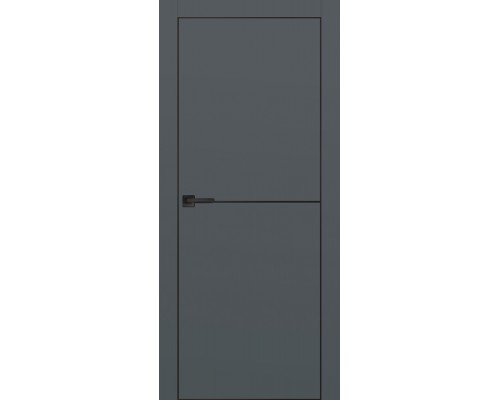 Дверь Profilo Porte PX-19 PET графит матовый черный молдинг врезка под петли AGB и замок черная кр. с 4-х