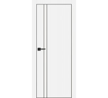 Дверь Profilo Porte PX-20 PET белый матовый  черный молдинг врезка под петли AGB и замок черная кр. с 4-х