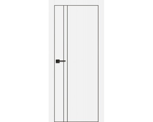 Дверь Profilo Porte PX-20 PET белый матовый черный молдинг врезка под петли AGB и замок черная кр. с 4-х